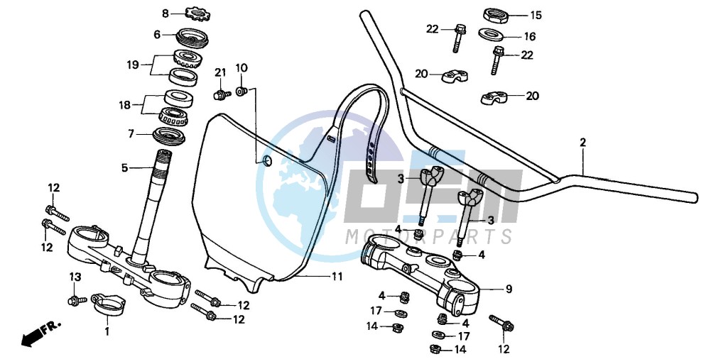 HANDLE PIPE/TOP BRIDGE/ STEERING STEM (CR500RT-)