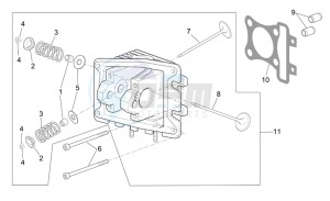 Scarabeo 50 4T E2 drawing Cylinder head - valves