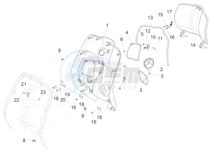 SPRINT 125CC 4T 3V IGET E4 ABS (APAC) drawing Front glove-box - Knee-guard panel