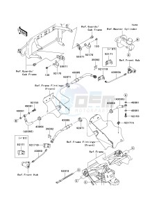 KAF 400 B [MULE 600] (B6F-B9F) B6F drawing FRONT BRAKE PIPING