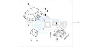 VFR8009 Europe Direct - (ED / MME) drawing 45L TOP BOX SWORD SILVER METALLIC