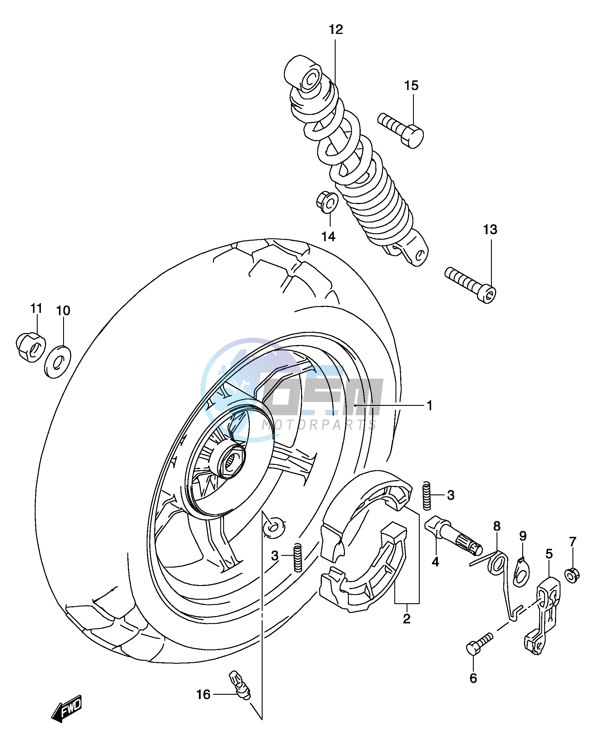 REAR WHEEL (MODEL AY50)