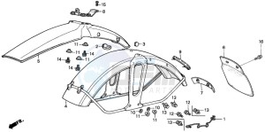 CT110 drawing FRONT FENDER