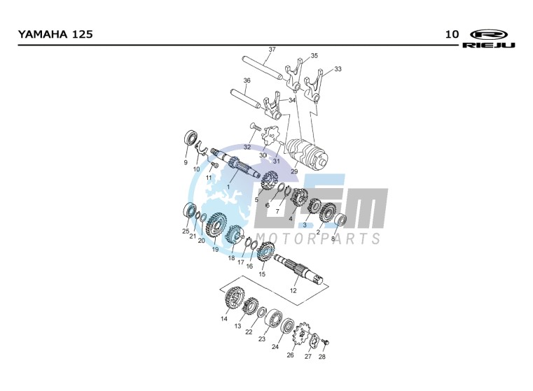 GEARBOX  Yamaha 125 4T EURO2