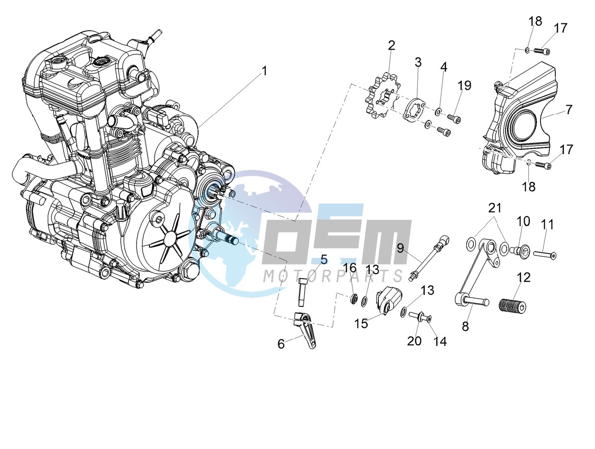 Engine-Completing part-Lever