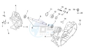 Scarabeo 50 2t (eng. Minarelli) drawing Central crank - Case set