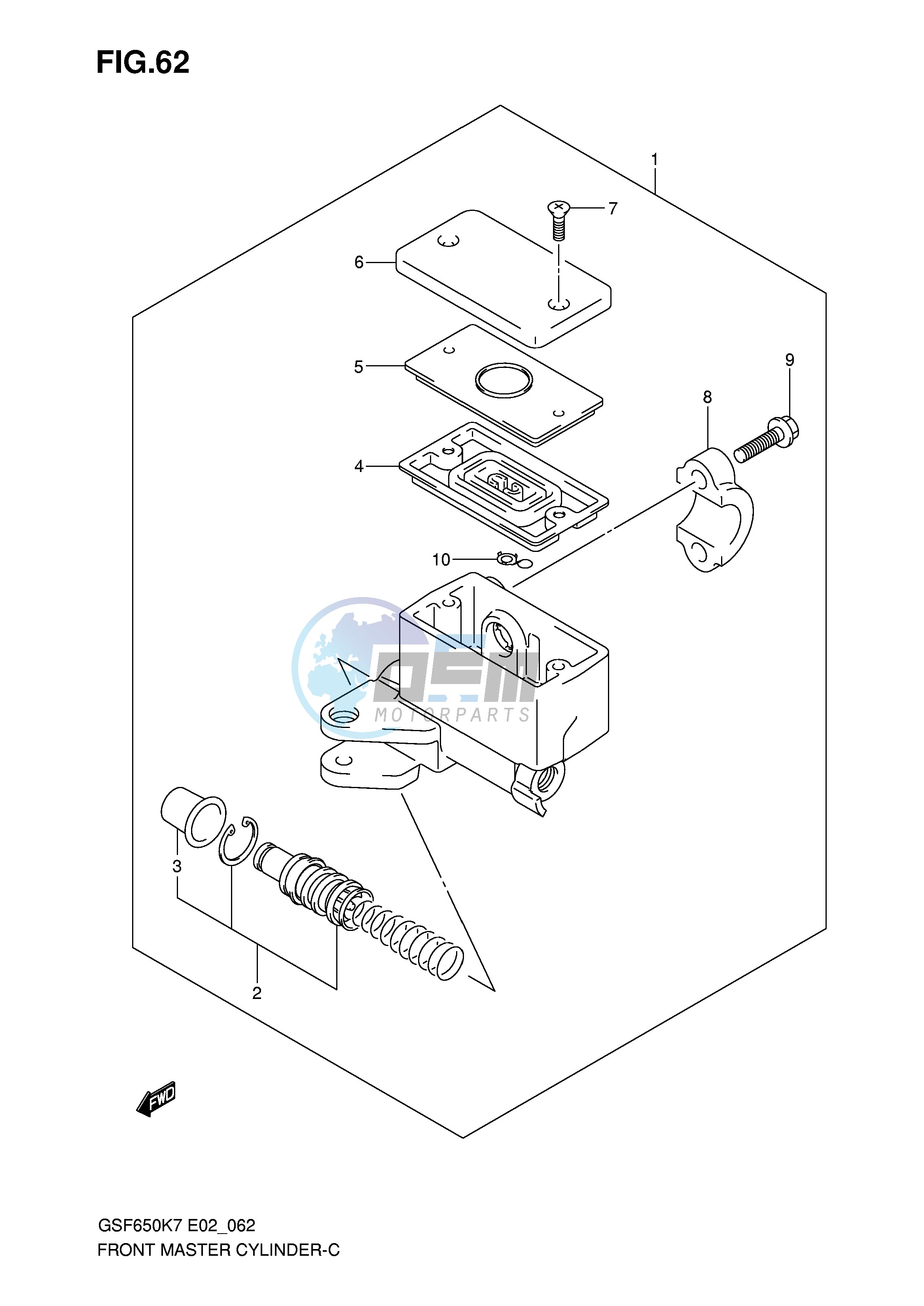 FRONT MASTER CYLINDER (SEE NOTE)