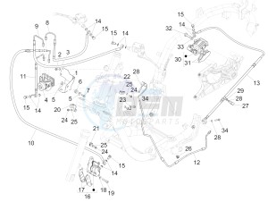 MEDLEY 150 4T IE ABS MA03M, M885M (APAC) drawing Brakes pipes - Calipers (ABS)