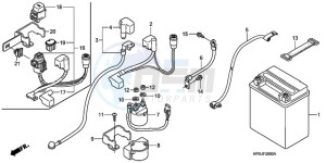 TRX500FM9 Australia - (U) drawing BATTERY