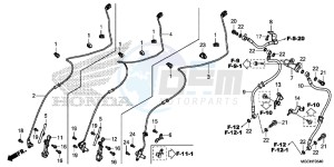 CB1100NAH UK - (E) drawing FRONT BRAKE HOSE