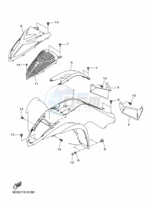 YFM90R (BD3J) drawing FRONT FENDER