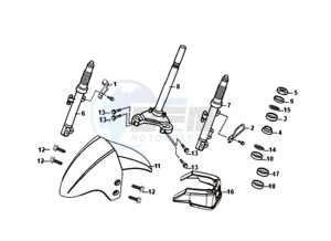 ORBIT III 50 45KMH (L8) EU drawing FRONT FORK / FRONT MUDGUARD / STEERING CROWN