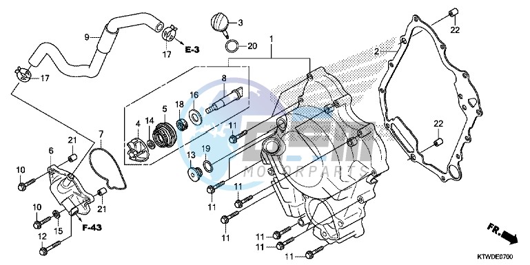 RIGHT CRANKCASE COVER/WATER PUMP