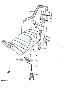 GSX550E (E1) drawing SEAT (MODEL E)