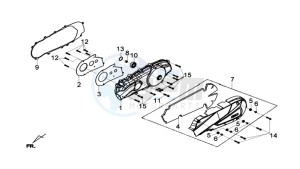 JOYMAX 125 drawing CRANKCASE COVER LEFT