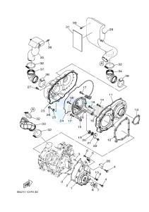 YXM700E YXM70VPHH (B42J) drawing CRANKCASE COVER 1