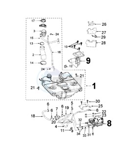 DJANGO 125 HERITAGE drawing TANK AND FUEL PUMP