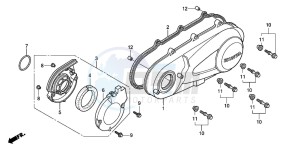 SH150 125 drawing LEFT CRANKCASE COVER