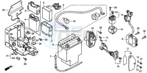 VT1100C drawing BATTERY (VT1100CV/VW/V2)