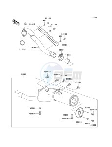 KLX 300 A [KLX300R] (A6F-A7A) A6F drawing MUFFLER-- S- --- CA,US- -