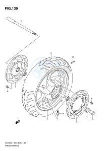 AN400 (E03) Burgman drawing FRONT WHEEL (AN400L1 E3)