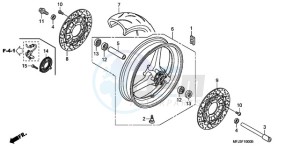 CBR600RR9 UK - (E / MME SPC 3E) drawing FRONT WHEEL