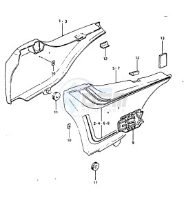 GSX1100 (T-X) drawing FRAME COVER (GSX1100X, EX)