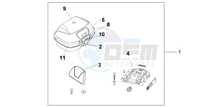 CBF600NA drawing TOP BOX 45L INTERSTELLAR BLACK METALLIC