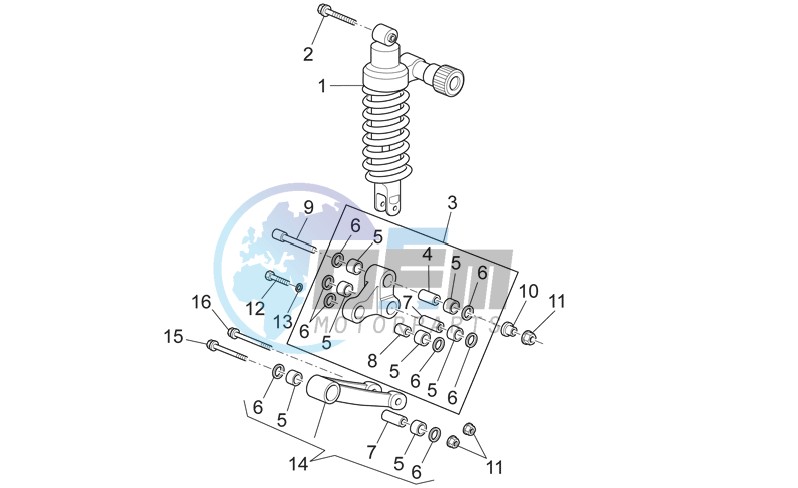 Connecting rod - rear shock abs.