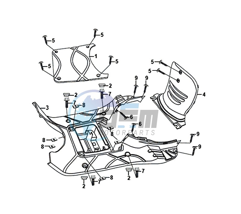 FLOOR PANEL CENTER COVER / FIDDLE II 50 (25 KM/H) (AF05W4-NL) (E4) (L8-M0)