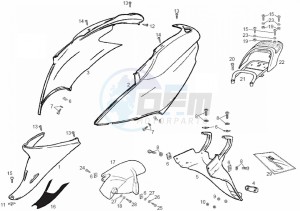 ATLANTIS BULLET - 50 cc VTHAL1AE2 Euro 2 2T AC ESP drawing Rear fairing (Positions)