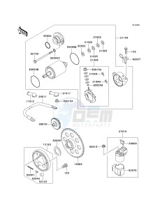 KLF 250 A [BAYOU 250] (A6F-A9F) A7F drawing STARTER MOTOR