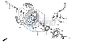 FES150 125 PANTHEON drawing FRONT WHEEL (FES125A)(FES150A)