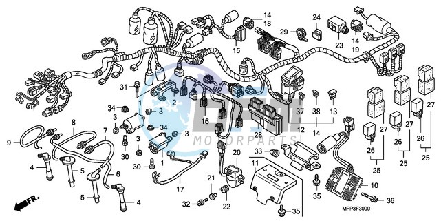 WIRE HARNESS/IGNITION COIL (CB1300/CB1300A)