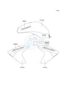 ER 650 A [ER-6N (EUROPEAN] (A6S-A8F) A7F drawing DECALS-- ORANGE- --- A7F- -