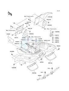 KVF 360 A [PRAIRIE 360 4X4] (A6F-A9F) A8F drawing REAR FENDER-- S- -