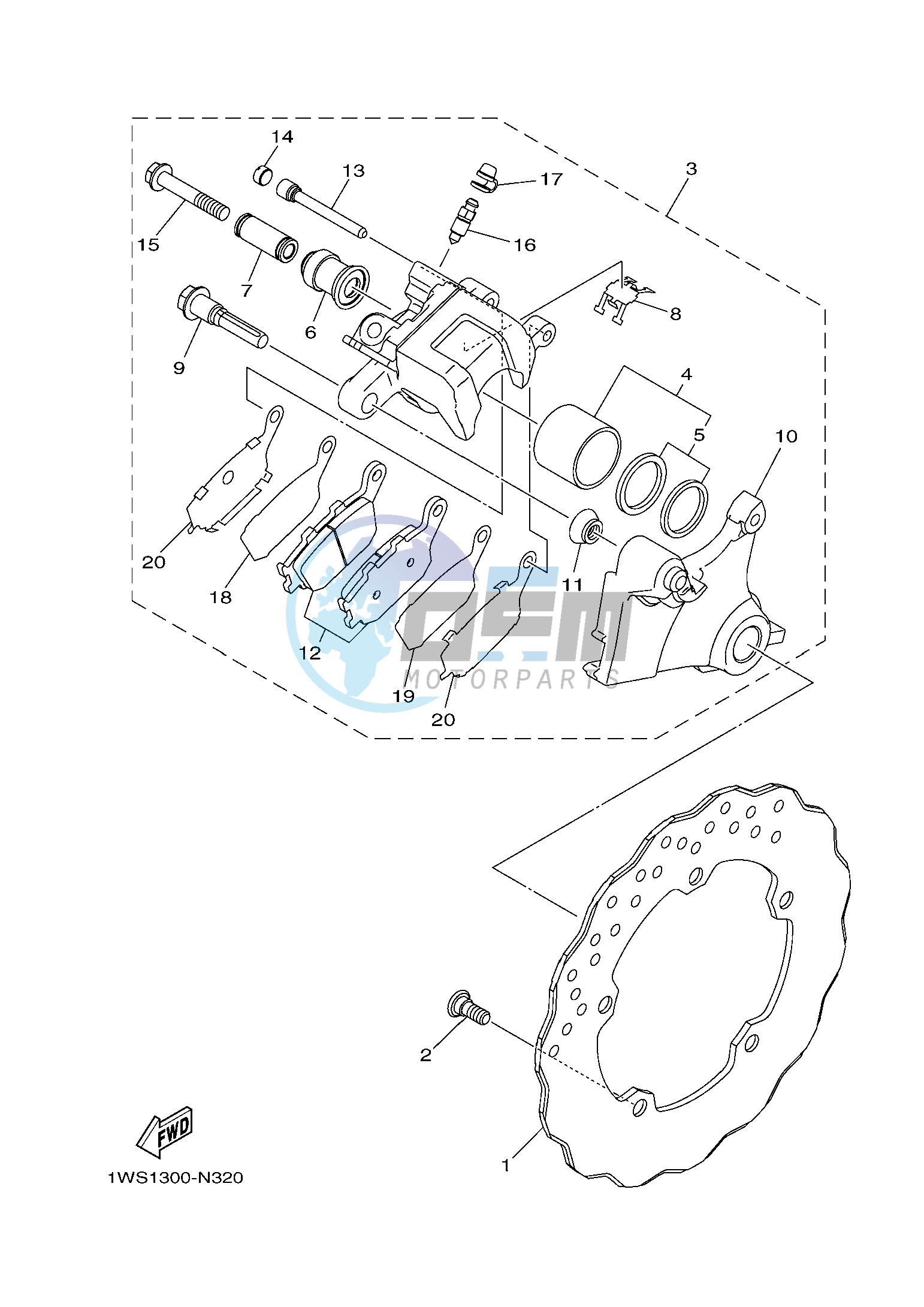 REAR BRAKE CALIPER