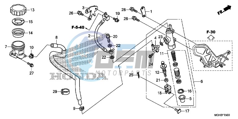 RR. BRAKE MASTER CYLINDER