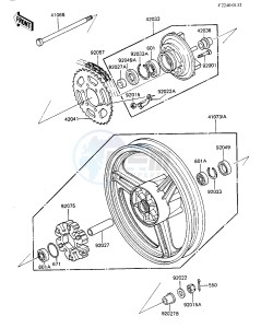 ZX 750 A [GPZ 750] (A1-A2) [GPZ 750] drawing REAR WHEEL_HUB_CHAIN