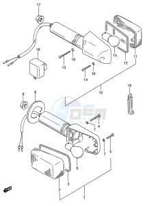 GSX600F (E28) Katana drawing TURN SIGNAL LAMP