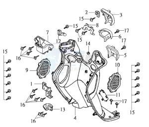 JOYRIDE 125 drawing COWLING INNER FR PLATE