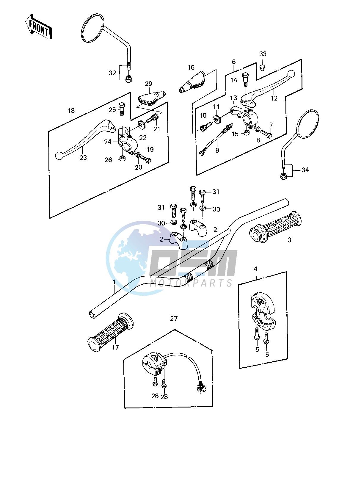 HANDLEBAR -- 80-81 KE175-D2_D3- -