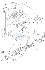 DF 25A drawing Gear Case Remote Control Tiller Handle w/Power Tilt