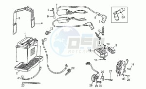 Strada 750 drawing Battery - motoplat Ignition