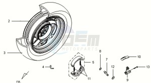 VS 125 drawing REAR WHEEL / KICK STARTER