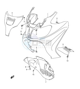 AN650 (E2) Burgman drawing FRONT LEG SHIELD (MODEL K3 K4)