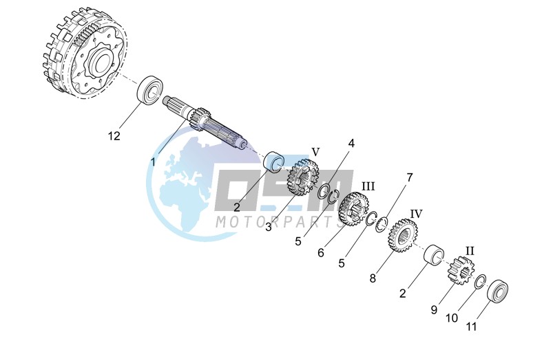 Primary gear shaft