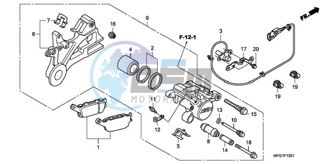 REAR BRAKE CALIPER (CB600FA/FA3)