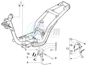 Liberty 50 4t RST ptt (E) Spain drawing Chassis - Central stand