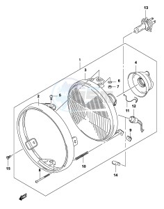 GS500 (P19) drawing HEADLAMP (GS500K4 UK4 P2, P19, P54)